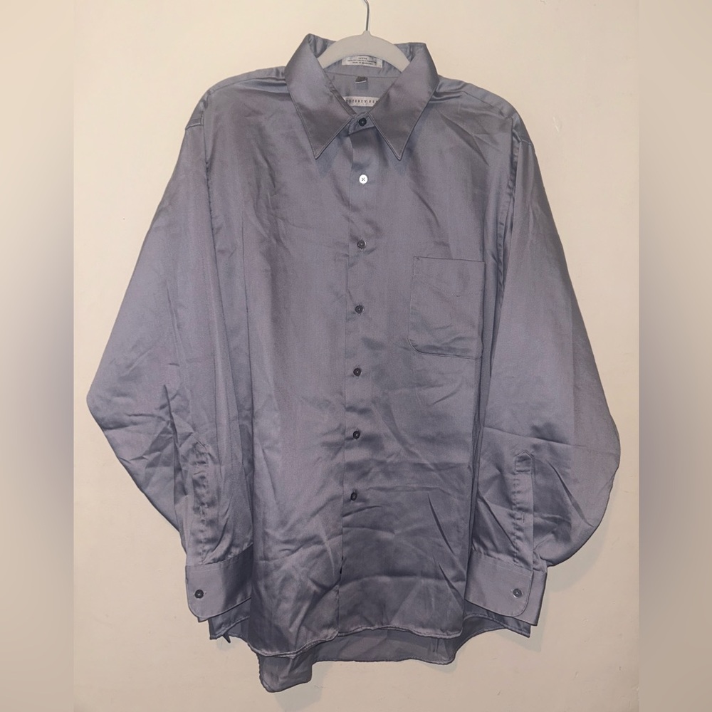 Geoffrey Beene Sateen Wrinkle Free Men’s Dress Long Sleeve Shirt XL